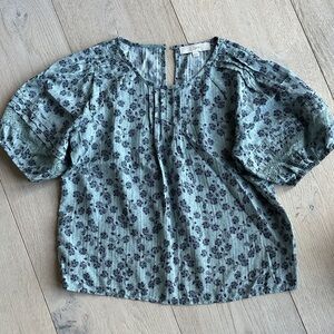 LOFT Blue Patterned Top